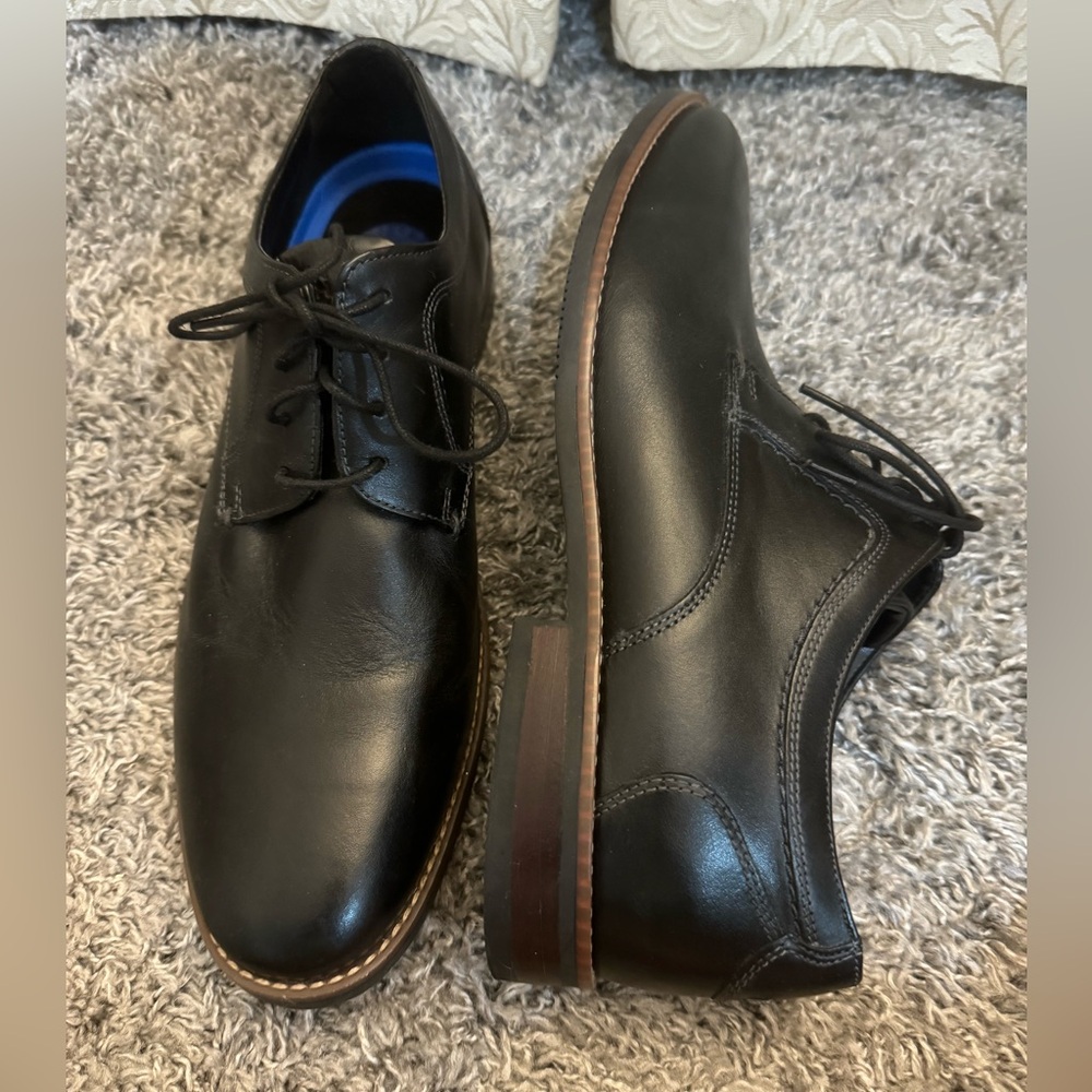 Nunn Bush comfort gel men’s dress leather lace shoe black sz 12,  like new cond.